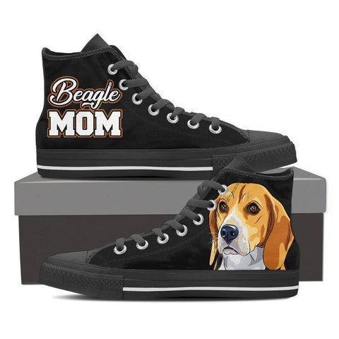 Image of Beagle Mom - Women's High Top Canvas Shoes