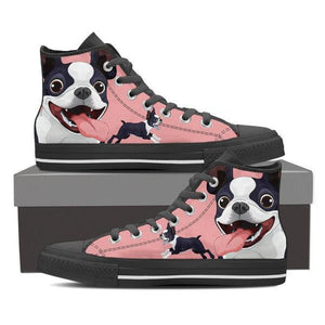 Boston Terrier - Women's High Top Canvas Shoes