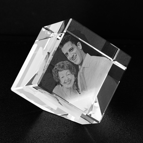 Image of Personalized Crystal - Cut-Corner Cube