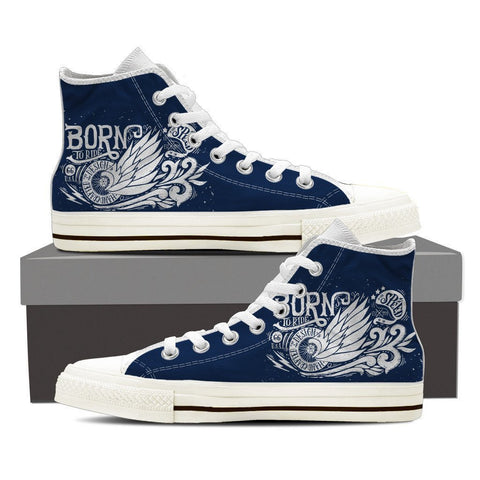 Image of Born To Ride - Men High Top Canvas Shoes -  High Top Canvas Shoes - EZ9 STORE
