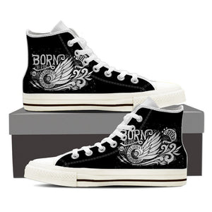 Born To Ride - Women High Top Canvas Shoes -  High Top Canvas Shoes - EZ9 STORE