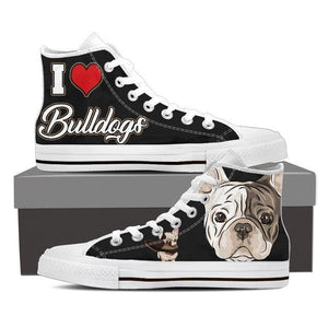Bulldogs High Top Shoes -  High Top Canvas Shoes - EZ9 STORE