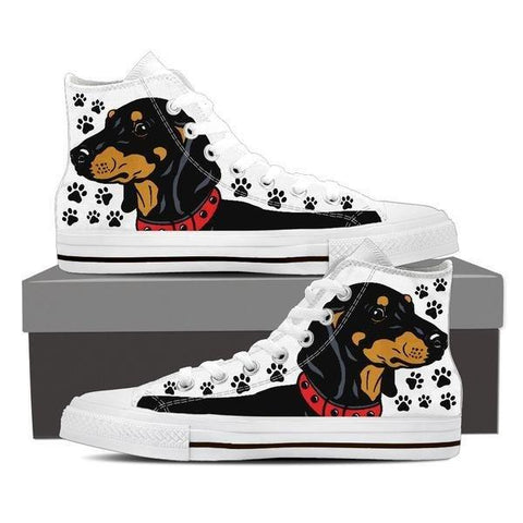 Image of Dachshund High Top Shoes -  High Top Canvas Shoes - EZ9 STORE