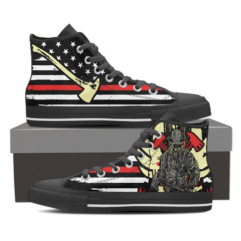 Image of Firefighter - Men's High Top Canvas Shoes -  High Top Canvas Shoes - EZ9 STORE