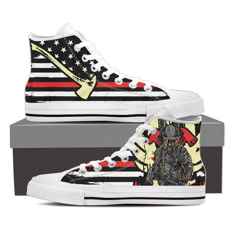Image of Firefighter - Men's High Top Canvas Shoes -  High Top Canvas Shoes - EZ9 STORE