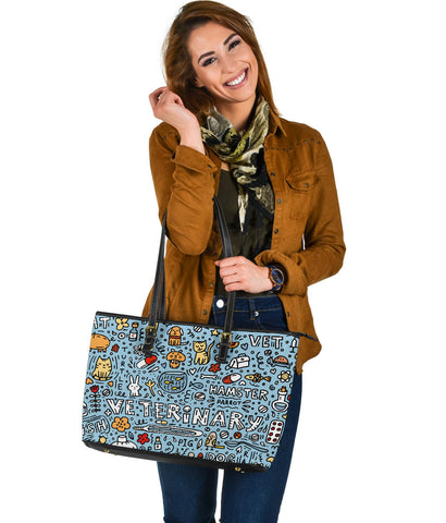 Image of Veterinary Large Leather Tote Bag