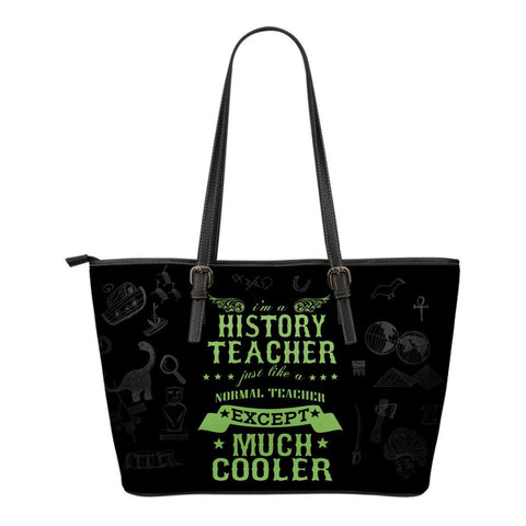 Image of History Teacher Leather Tote Bag -  Leather Tote Bag - EZ9 STORE