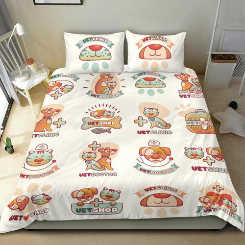 Image of Veterinary Cute Pet Pattern Bedding Set - Bedding Set - EZ9 STORE